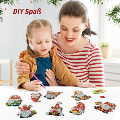 Diamond Painting Weihnachten Anhänger Set 12 Stück Wichtel
