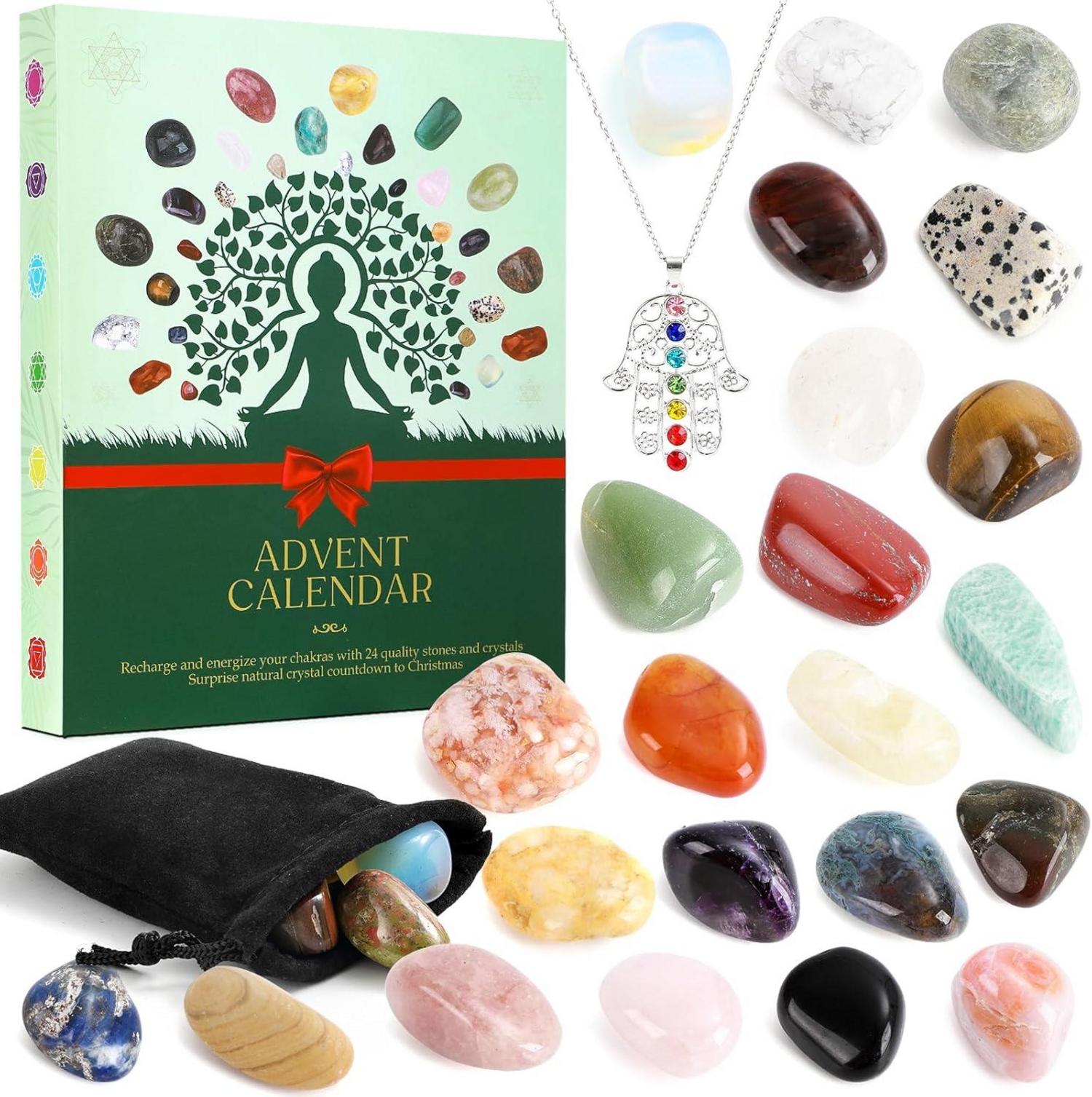 Adventskalender 2024 Frauen Kristalle Edelsteine Chakra Halskette
