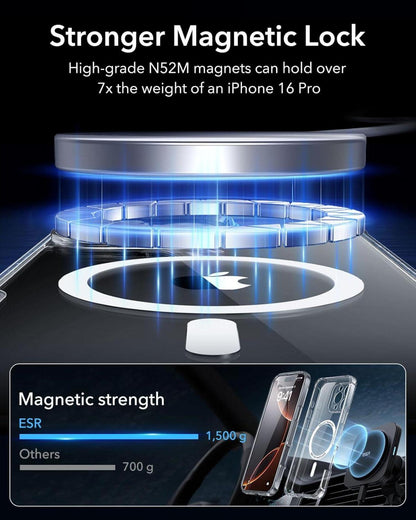 ESR iPhone 16 Pro Hülle MagSafe 360 Grad Stoßfest Klar