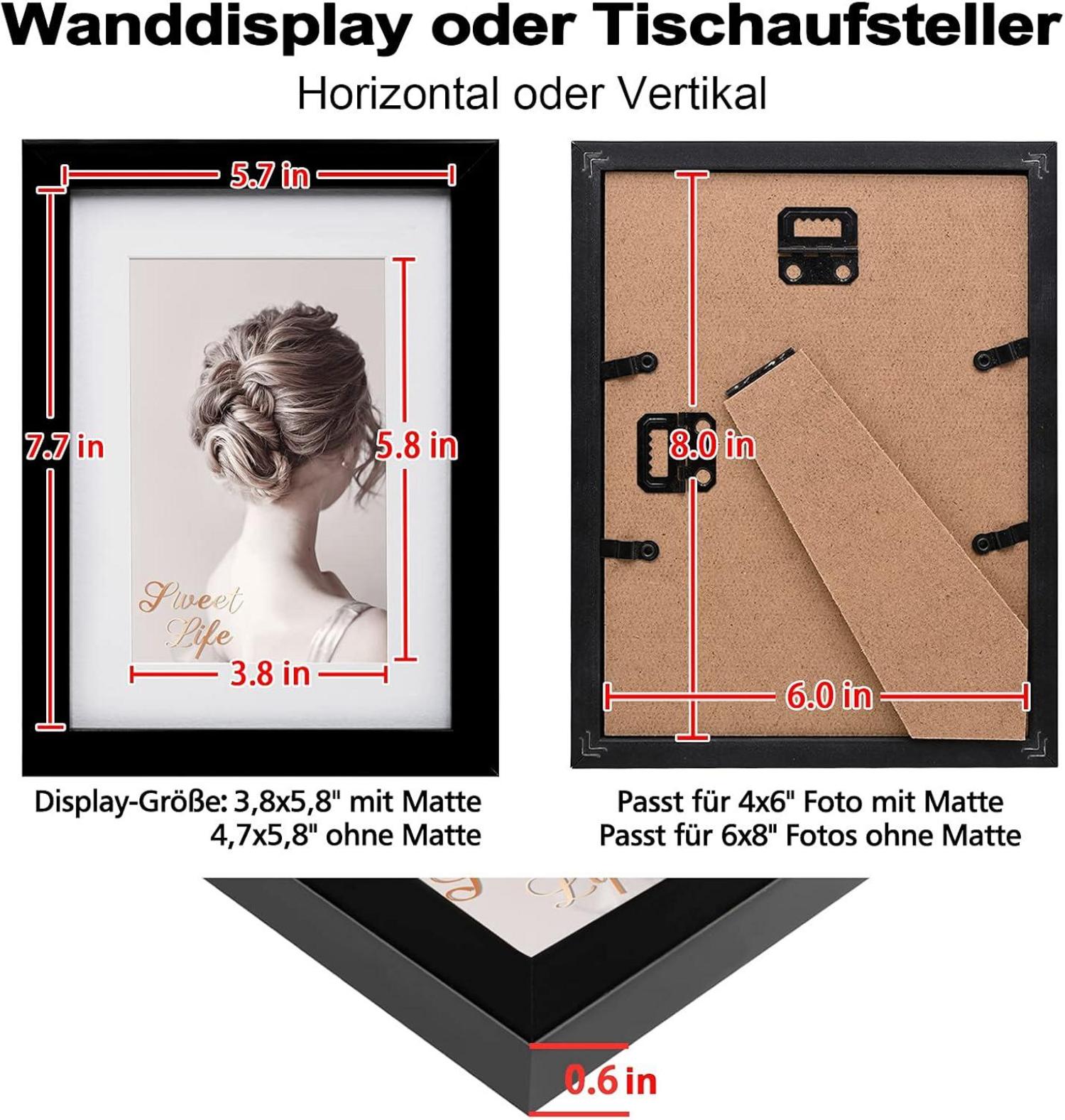 Egofine Holz Bilderrahmen 15x20cm mit Acrylglas und