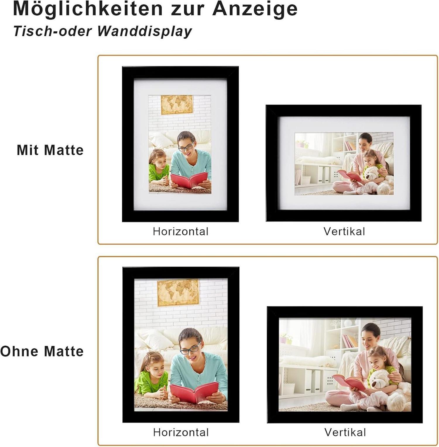 Bilderrahmen Holzrahmen Acrylglas MDF-Rahmen Schwarz 15x20cm