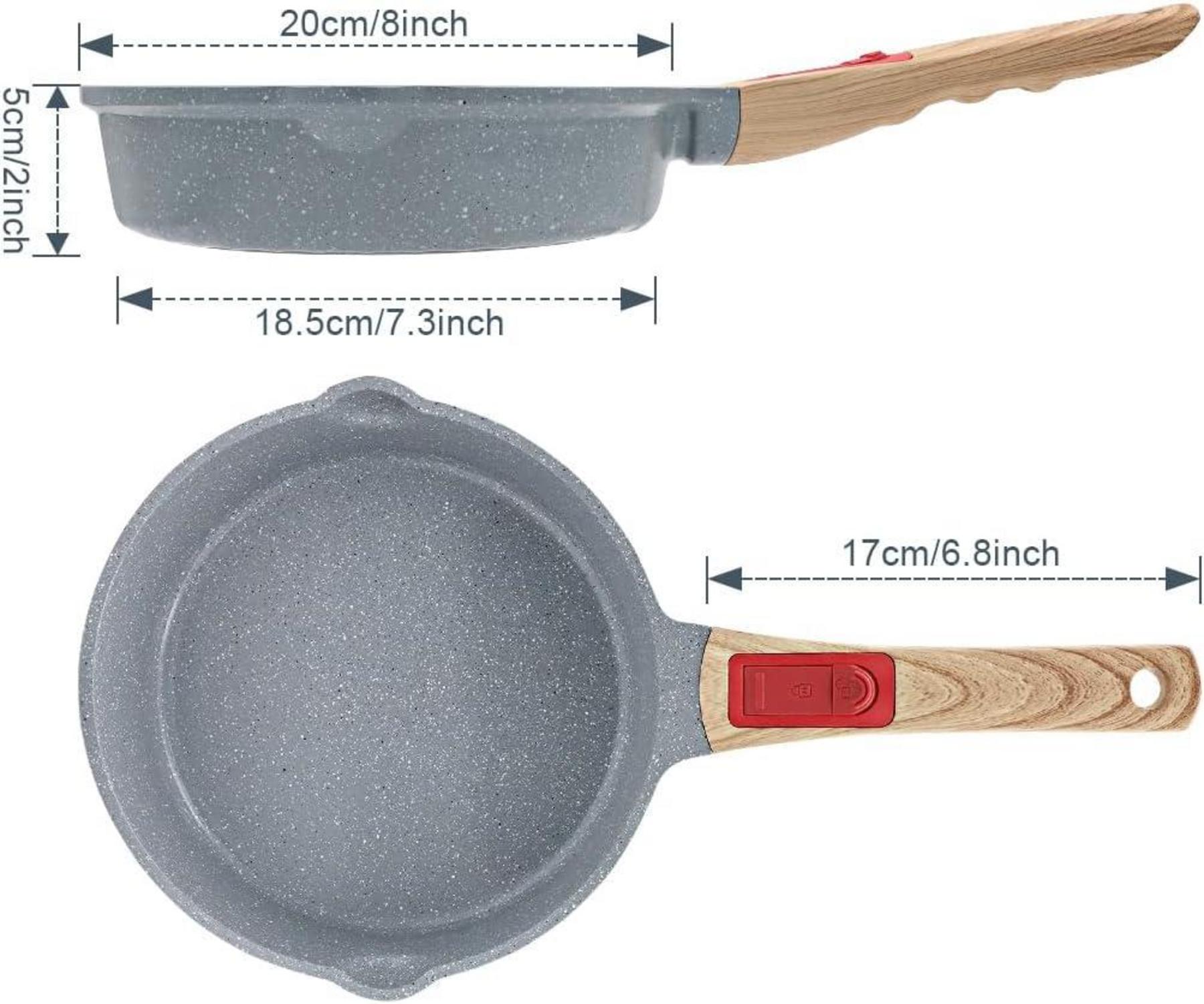 Keramik Bratpfanne 20cm Antihaft Abnehmbarer Griff alle Herdarten Backofenfest