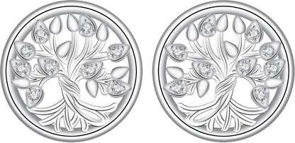 Baum des Lebens Ohrringe Sterling Silber 925 Zirkonia Ohrstecker