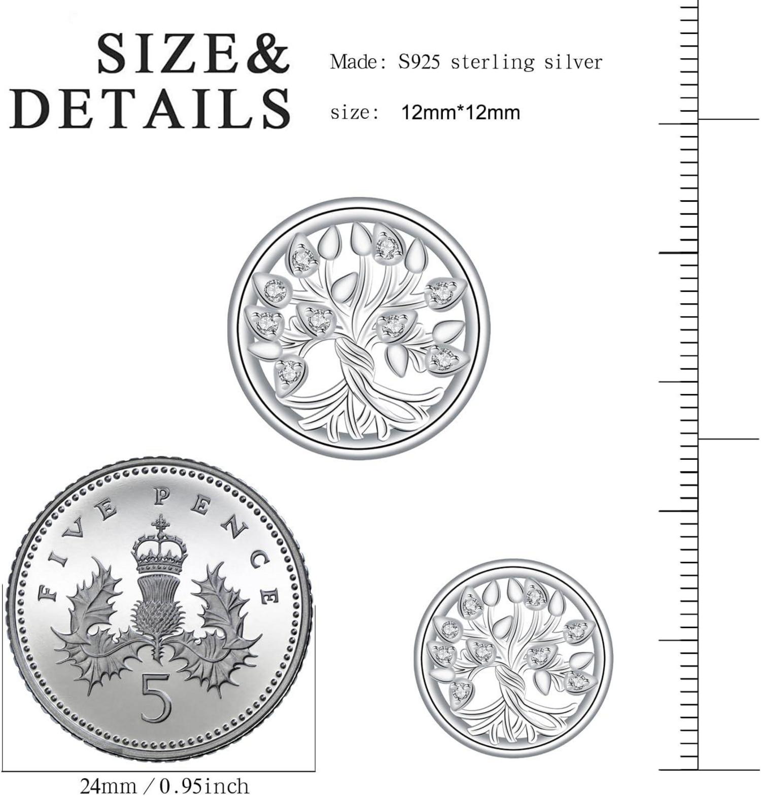 Lebensbaum Ohrringe Sterling Silber Ohrstecker mit Geschenkbox
