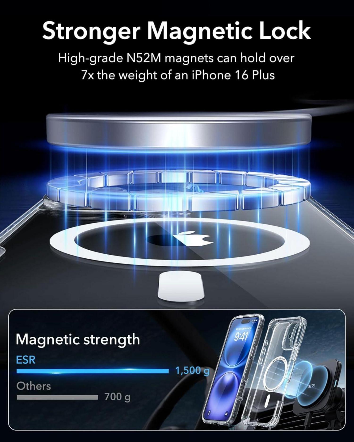 ESR iPhone 16 Plus Hülle MagSafe 360° Stoßfest Militärnorm Magnetisch Klar