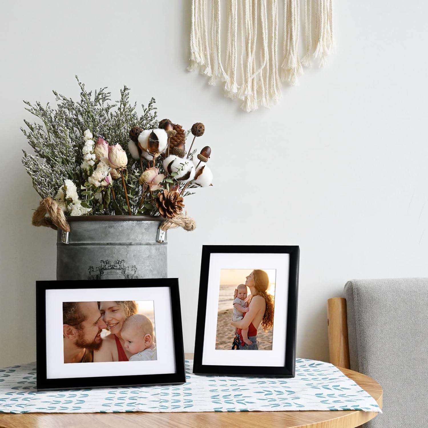Egofine A5 Bilderrahmen Fotorahmen Acrylglas Wandmontage DIN A5 Schwarz