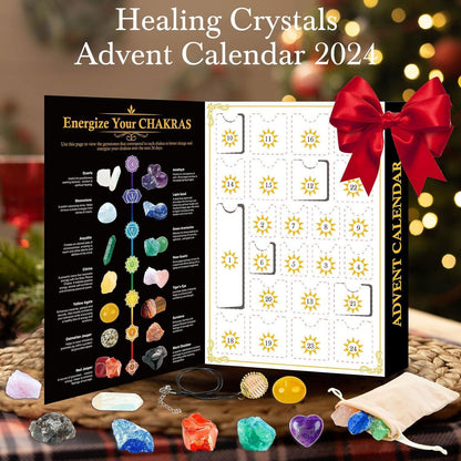 ZMLM Adventskalender 2024 Kristalle Chakra-Stein Weihnachtskalender 24 Tage Set