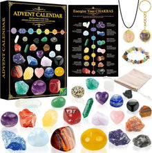 Kristalle Adventskalender 2024 Chakra-Stein Set 24 Tage Countdown