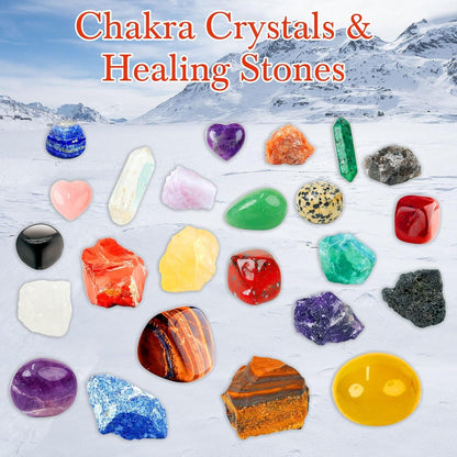 Kristall Adventskalender 2024 Chakra-Steine 24 Tage Weihnachts Countdown