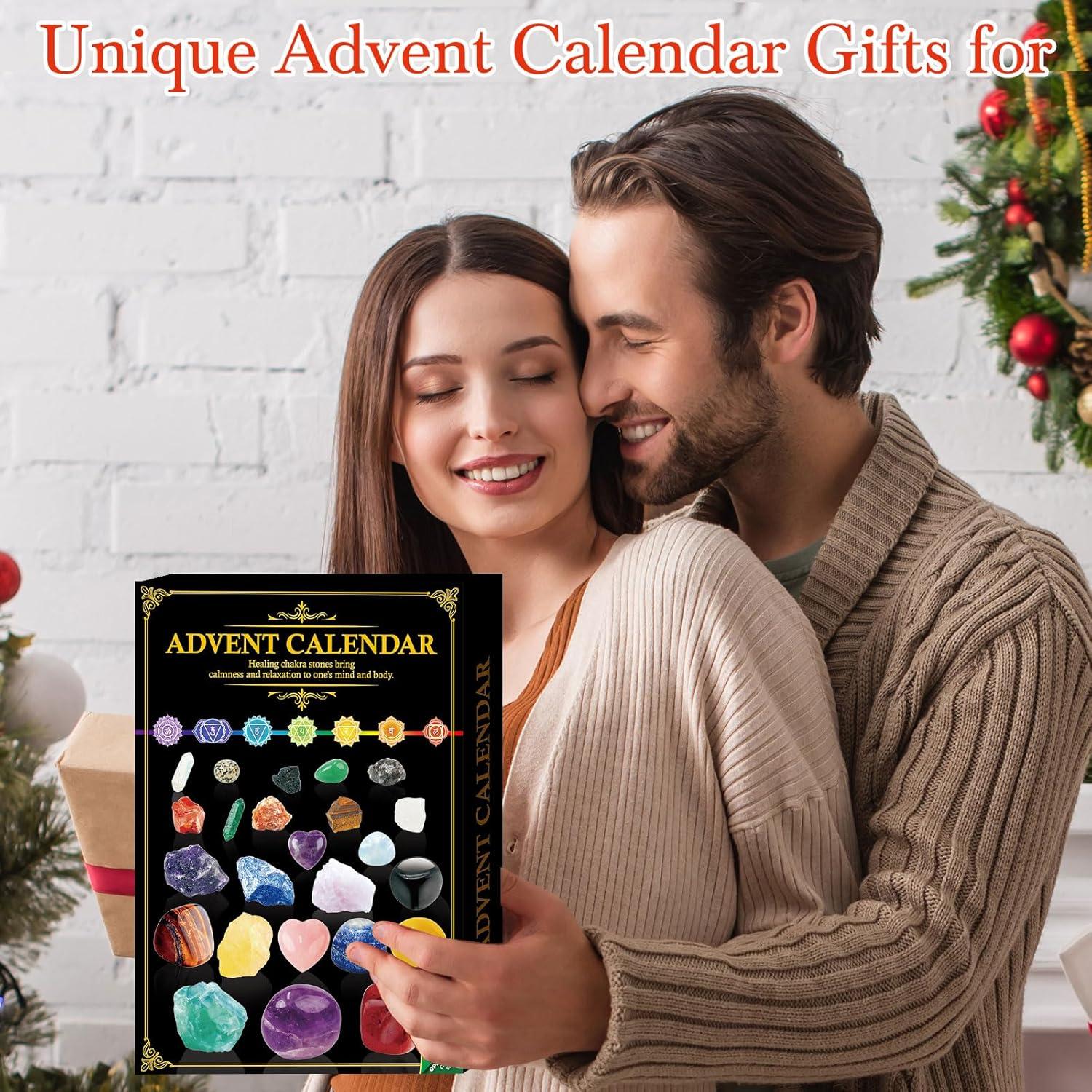 Adventskalender Kristalle 2024 Chakra-Stein 24 Tage GeschenkSet
