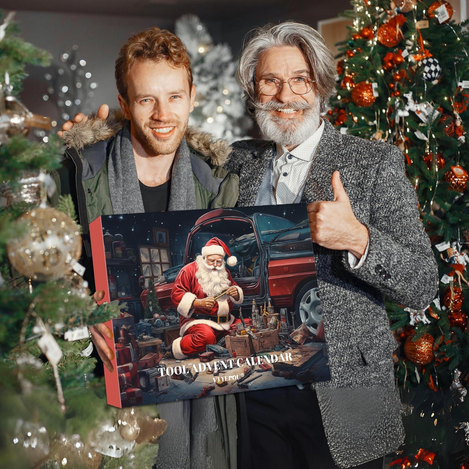 VTYEPOU Adventskalender Werkzeug Weihnachtskalender Männer 24-in-1