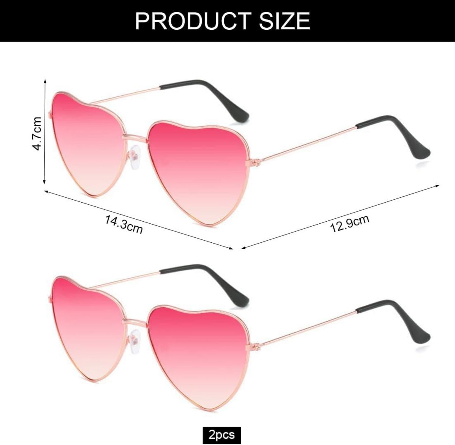 Herz Party Brille 2 Paar rosa herzförmige Partybrillen Retro