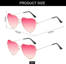 Herz Party Brille 2 Paar rosa herzförmige Partybrillen Retro