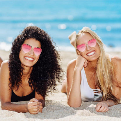 Sprinlot 2 Paar Herz Partybrillen in Rosa 2pcs Heart Shaped Lustige Fasching Foto Requisiten