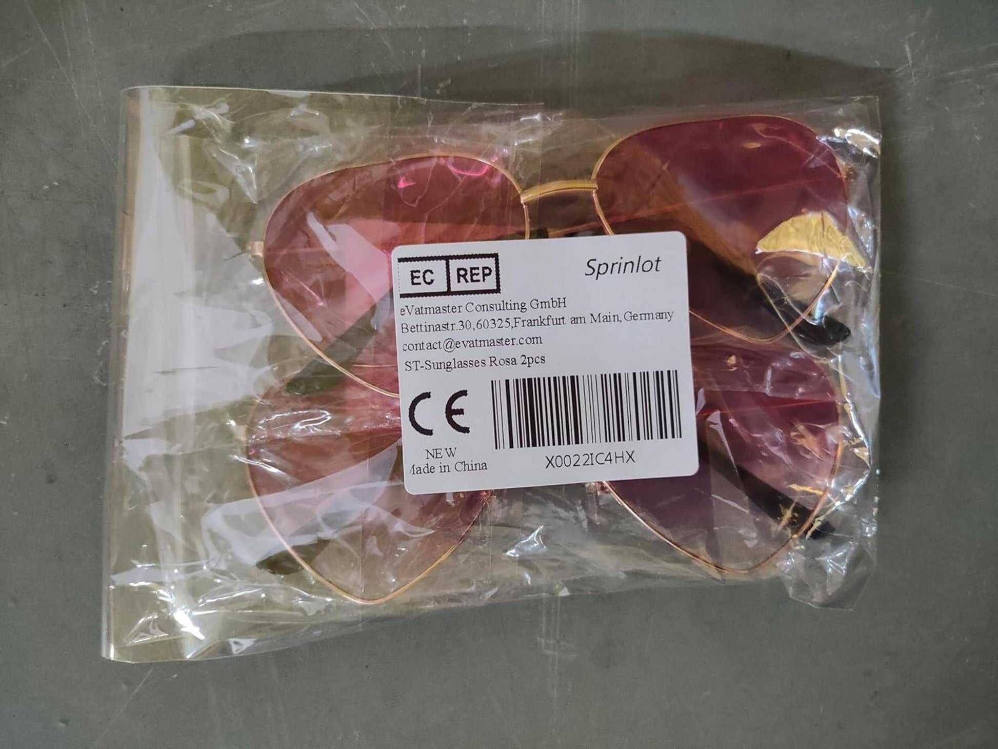 Sprinlot 2 Paar Herz Partybrillen in Rosa 2pcs Heart Shaped Lustige Fasching Foto Requisiten