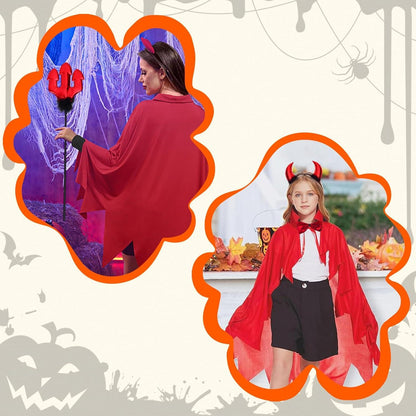 BIQIQI Halloween Teufel Kostüm Damen, 6 Stück Mädchen Devil Costume