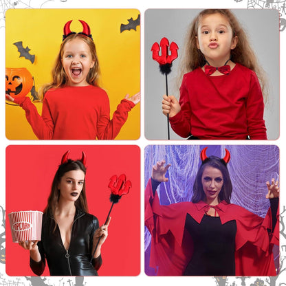 Halloween Teufel Kostüm Damen Mädchen Umhang Accessoires Party