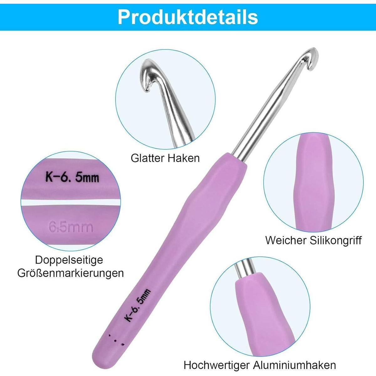 Häkelnadel Set 53-teilig für Anfänger & Profis