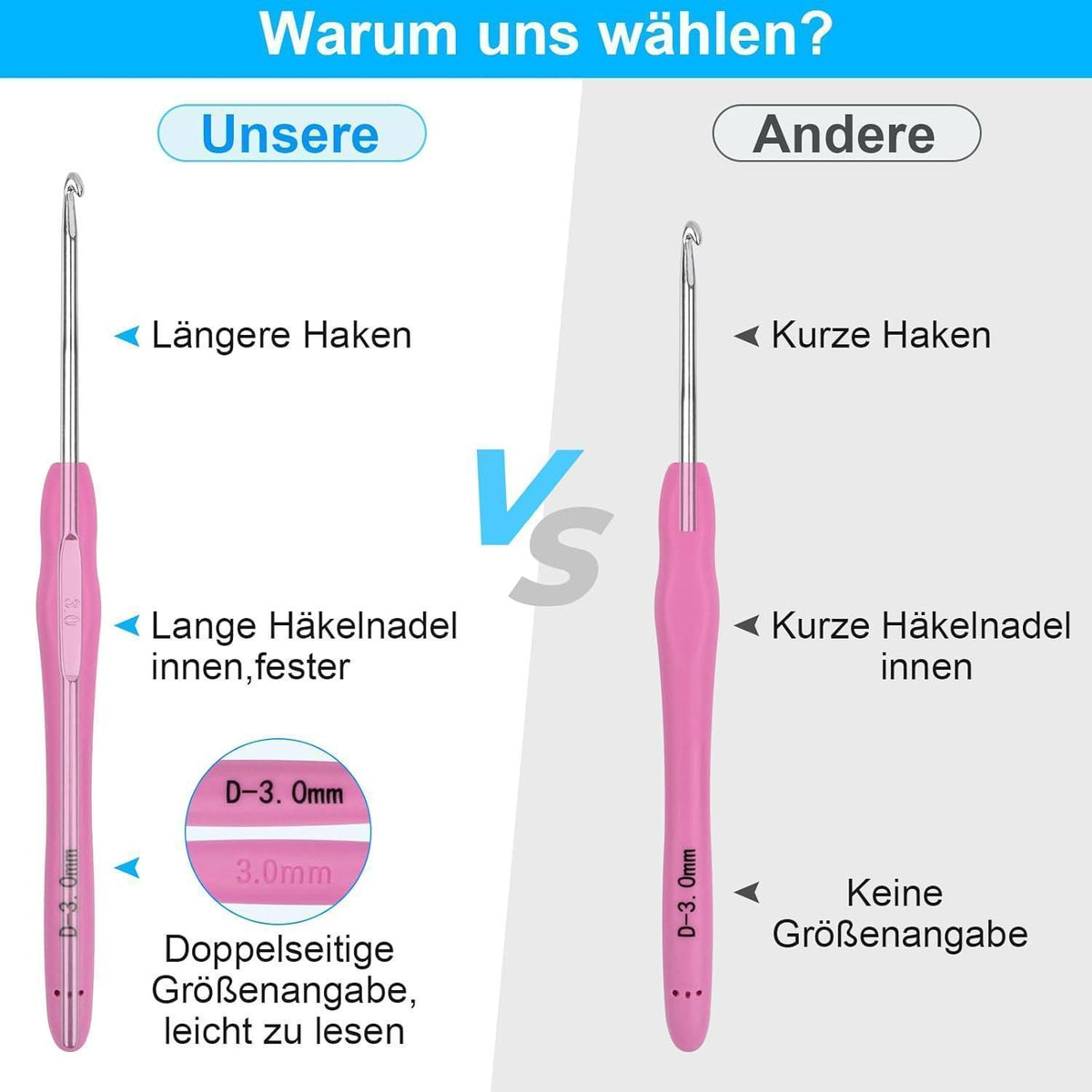 Häkelnadel Set 53-teilig für Anfänger & Profis