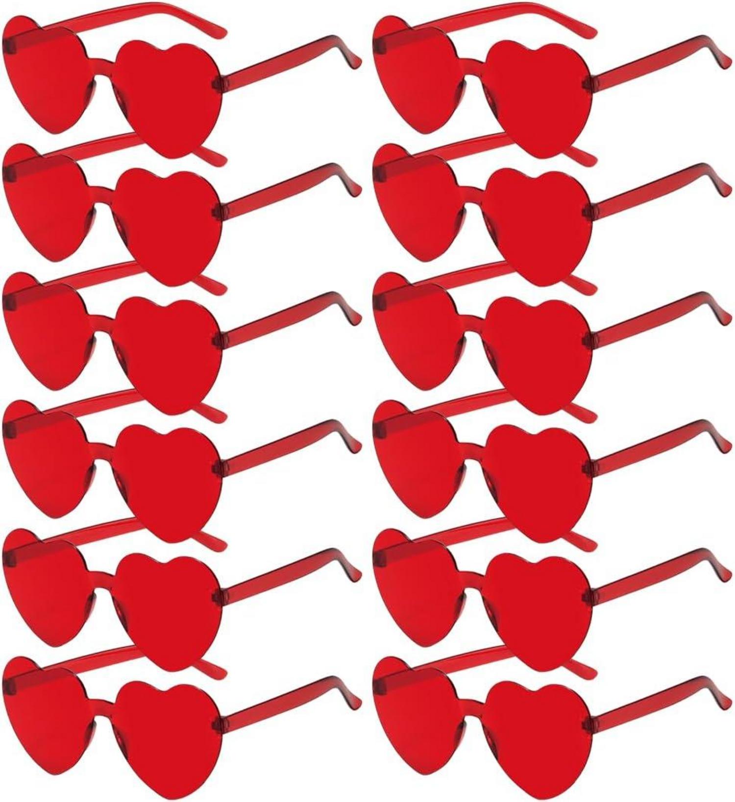 Herz Party Brille Set Lustige Herzform Fasching 12 Stück