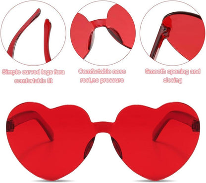 Herz Party Brille Set Lustige Herzform Fasching 12 Stück