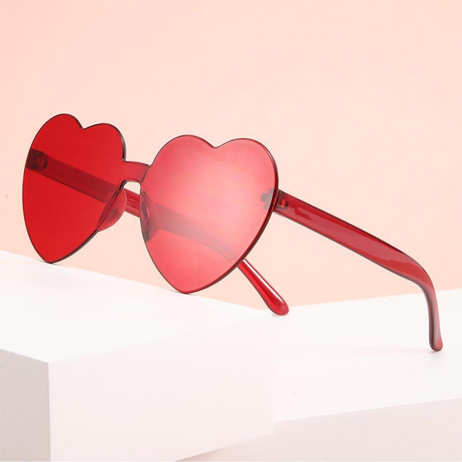 Herz Party Brille 12 Stück Heart Shaped Fasching Foto Props Rot