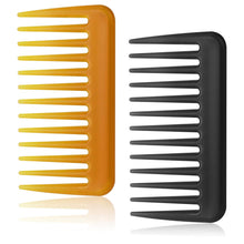 Locken Haarkamm 2 Stücke Schwarz Hellbraun Grobe Zähne Afro Kamm