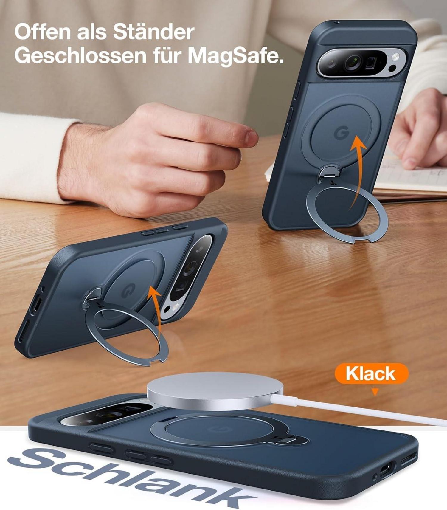 TORRAS 360° Ostand Spin Google Pixel 9/9 Pro Hülle MagSafe Schwarz