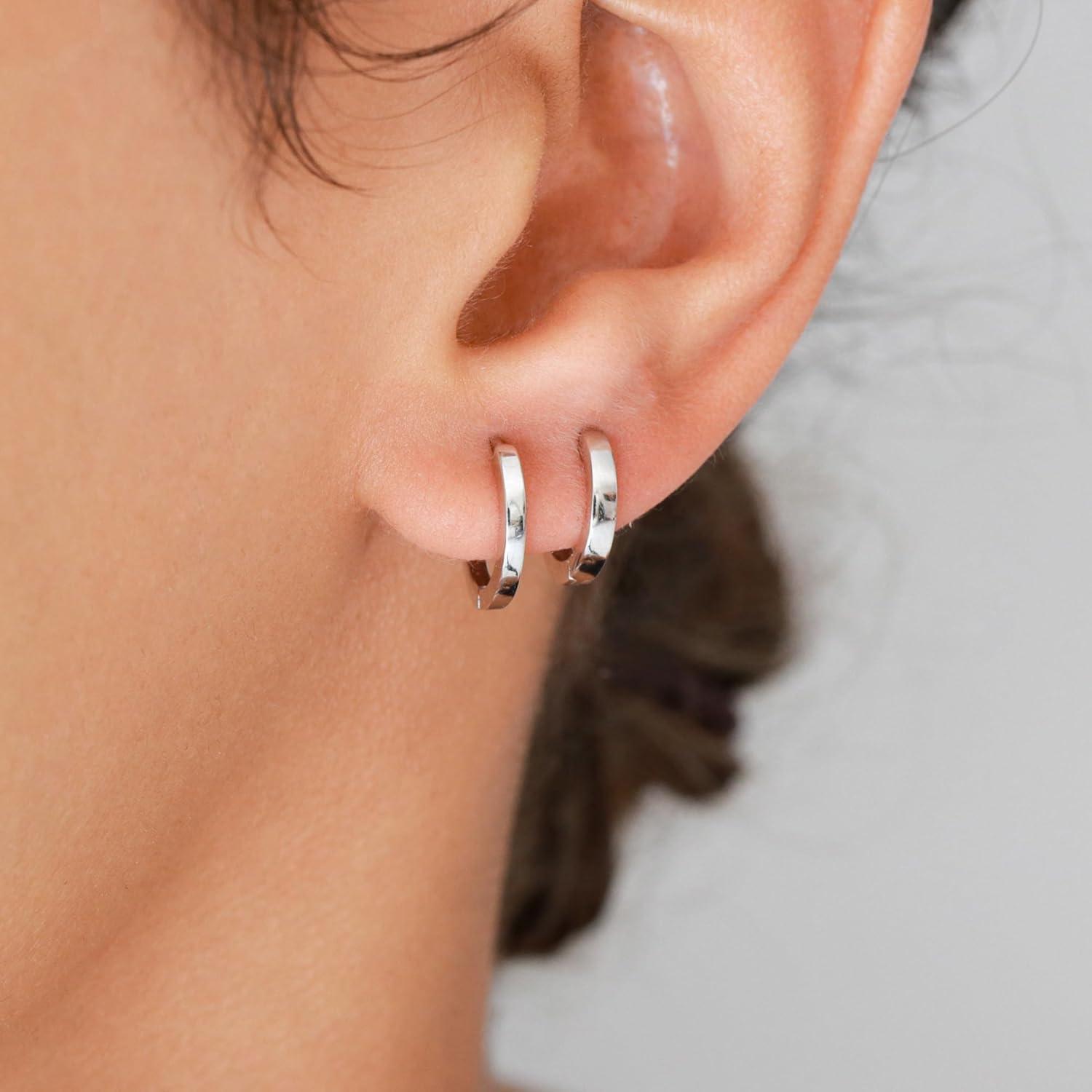 Modische Damen Ohrringe Set Zirkonia Wasserfest Hypoallergene Silber