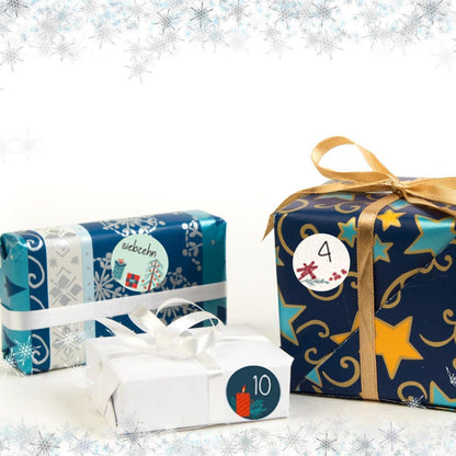 Adventskalender Zahlen Aufkleber 6x24 Weihnachten Stickers