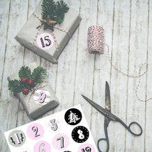 Adventskalender Zahlen Aufkleber 6x24 Weihnachten Stickers