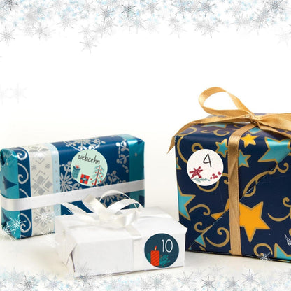 Adventskalender Zahlen Aufkleber 6x24 Stickers Weihnachten DIY Bastelmaterial