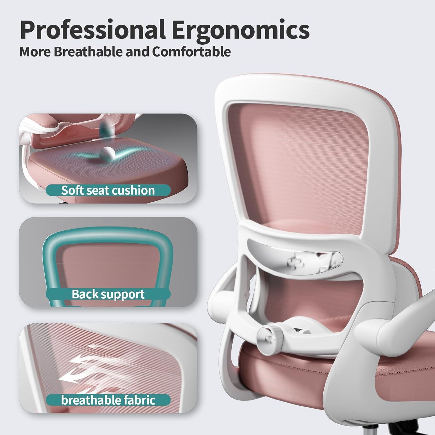 Ergonomischer Mesh Bürostuhl mit Rollen und individuell anpassbarer