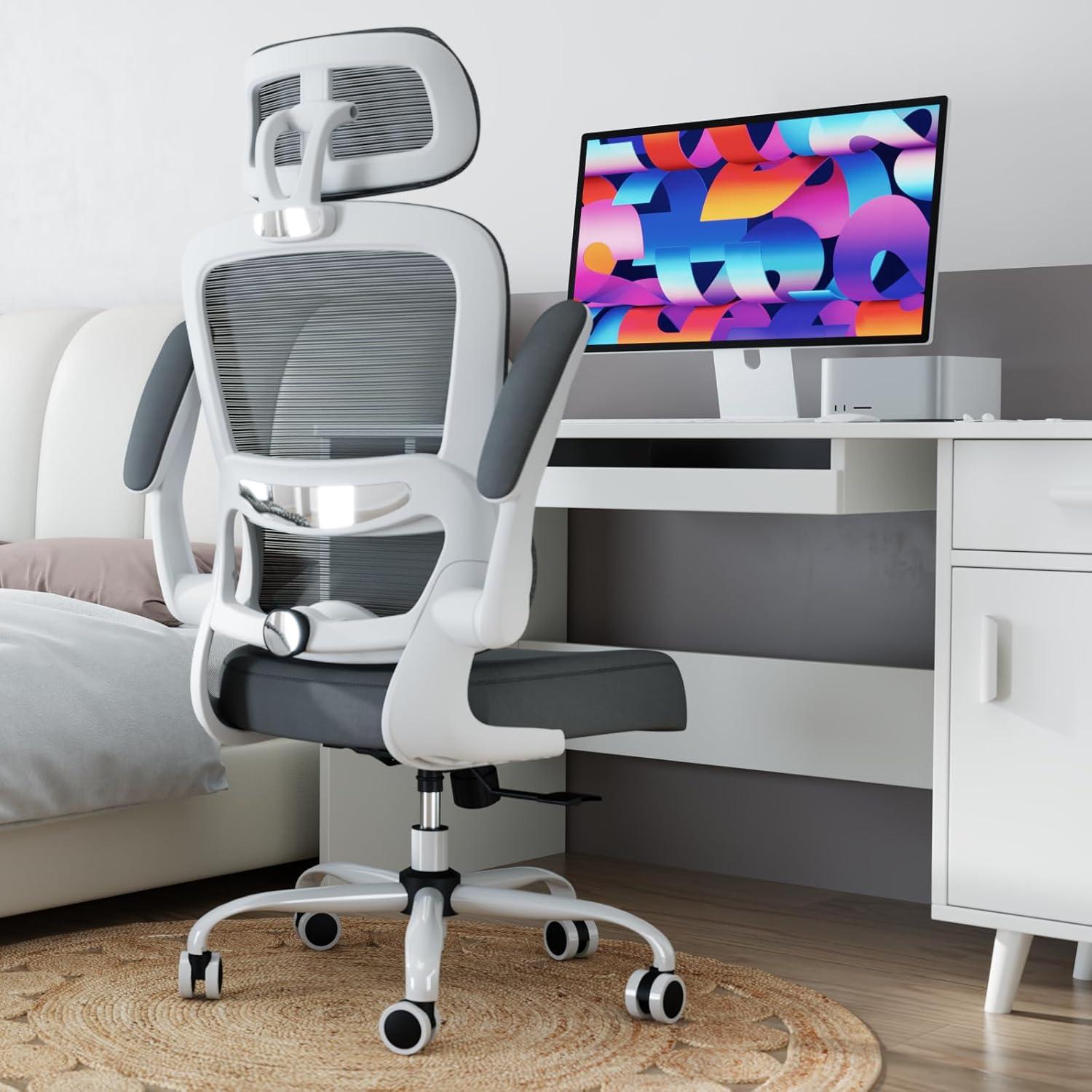 Ergonomischer Bürostuhl mit Rollen Schwarz Mesh 330 lbs