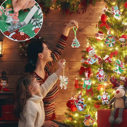 GEEKEO Weihnachten Diamond Painting Schlüsselanhänger
