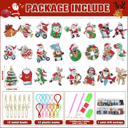 GEEKEO Weihnachten Diamond Painting Schlüsselanhänger