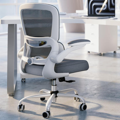 Ergonomischer Bürostuhl Mesh schwarz höhenverstellbar mit Rollen