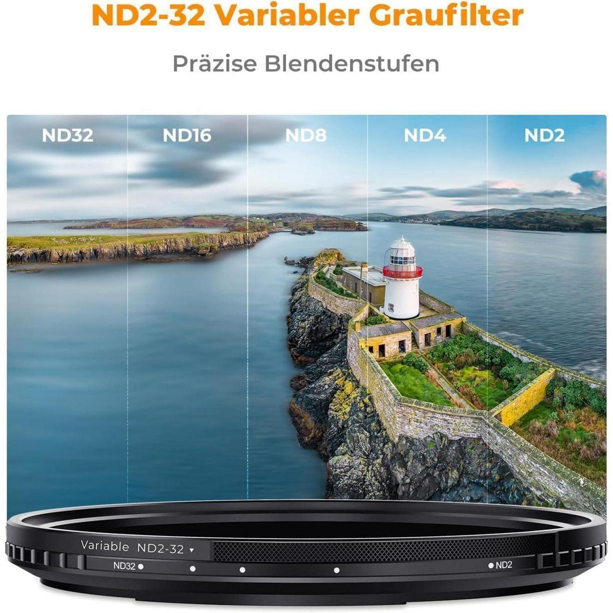 Magnetischer variabler Graufilter 62mm ND2-32 (1-5 Blenden)
