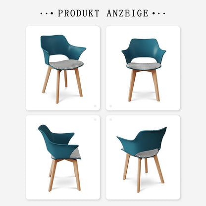 2er-Set Esszimmerstühle Modern Nordic Blau Gepolstert