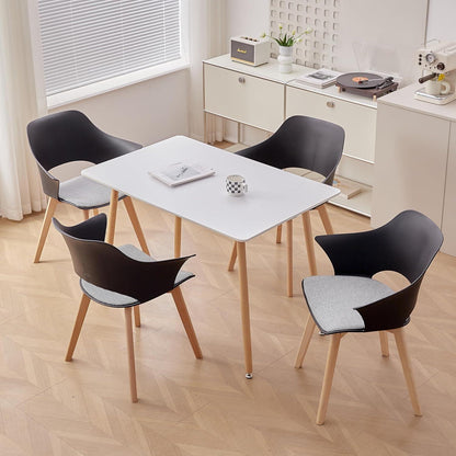 2er-Set Esszimmerstühle Modern Skandinavisch mit Armlehnen Schwarz