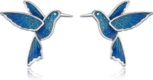 925 Sterling Silber Kolibri Ohrringe Tier Ohrstecker Schmuck