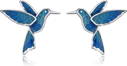 925 Sterling Silber Kolibri Ohrringe Tier Ohrstecker Schmuck