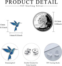 925 Sterling Silber Kolibri Vogel Ohrringe für Damen