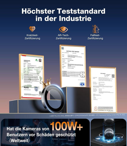 TORRAS iPhone 16 Pro Max Kameraschutz Schwarz Militärgrad