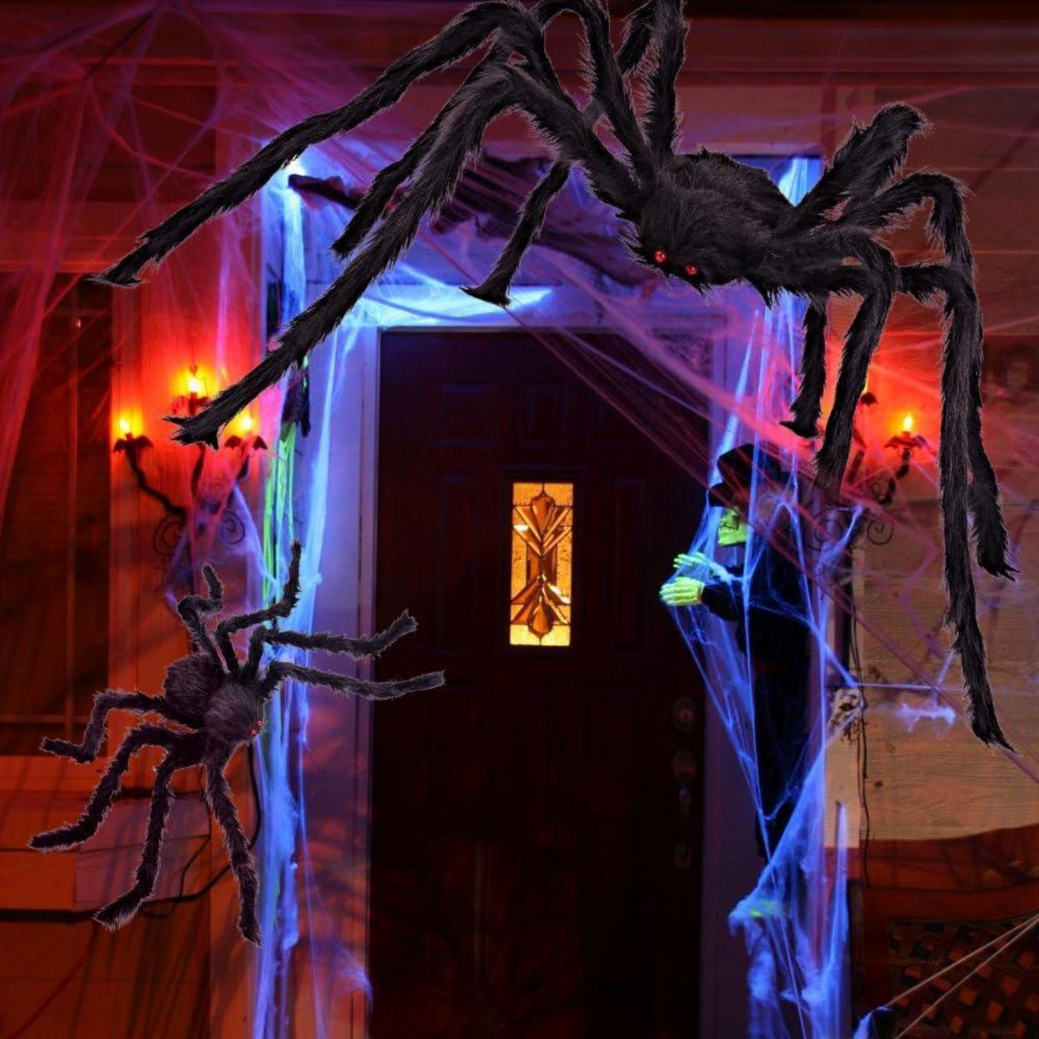 Halloween Deko Outdoor 125cm 75cm Spinnen 4.8m Spinnennetz 30 Mini