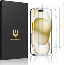 Panzer Schutz Glas iPhone 15 Displayschutzfolie 2er Pack UNBREAKcable