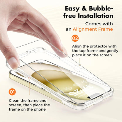 Panzer Schutz Glas iPhone 15 Displayschutzfolie 2er Pack UNBREAKcable