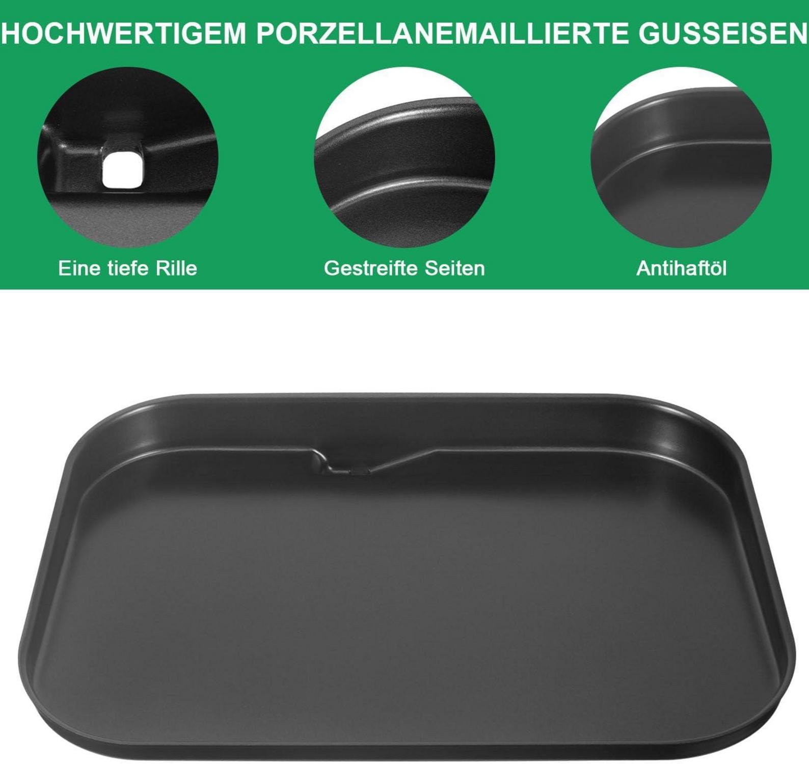 Gusseisen Grillplatte für Ninja Woodfire Pro XL Elektrogrill OG850EU OG901EU - Schwarz