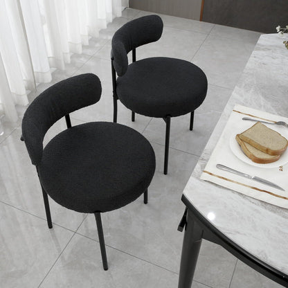 Esszimmerstühle 4er Set, Modern Retro Design, Schwarz