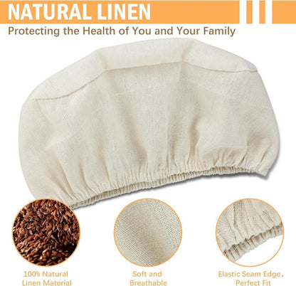 3-teiliges Gärkörbchen für Brot aus Naturrattan, Oval und Rund, inkl. Schaber und Leinenbezug